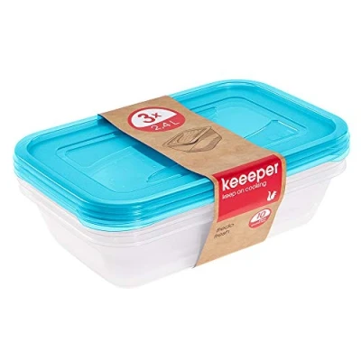 Abbildung von keeeper Frischhaltedosenset 3 teilig, x 2,4 l, 29 19 7 cm, Fredo Fresh, Blau Transparent