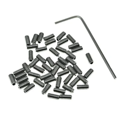 Abbildung von Dopro 100 Stück Metrische M3 x 6 mm Edelstahl Gitarre Steg Sattel Höhenverstellung Schrauben passend für Fender Stratocaster / Telecaster