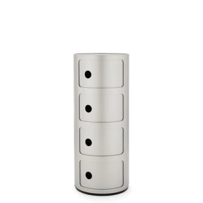 Abbildung von Kartell Componibili, 4 Elements, Silber, Runde Basis
