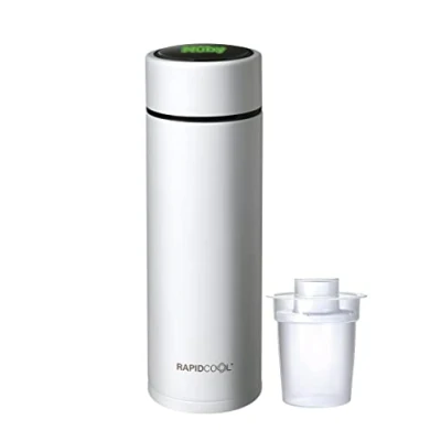 Abbildung von Nuby RapidCool™ Hilfe zur Zubereitung von die perfekte Säuglingsnahrung in nur 2 minuten Für Babys Unterwegs Inklusive Milchpulverspender und digitalem Deckel Weiß 0+ Monate