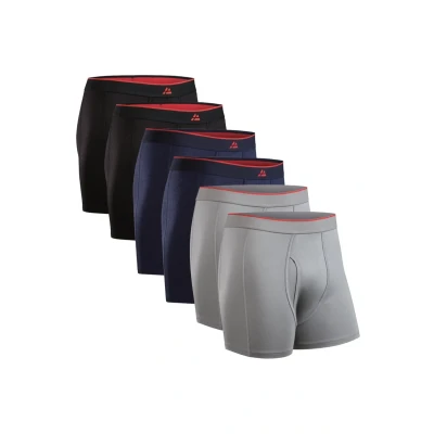 Abbildung von Danish Endurance 6 PACK Ultrasoft WITH FLY Boxershorts, Herren, Größe: Large, Black\grey\navy blue