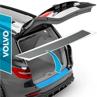 Abbildung von Auto Ladekantenschutz Folie für Volvo XC60 2 (II) 246 I 2017 2024 Stoßstangenschutz, Kratzschutz, Lackschutzfolie Carbon Optik Selbstklebend