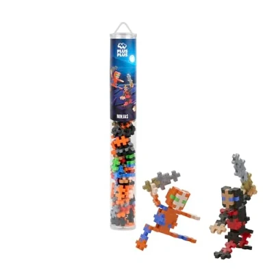 Abbildung von Plus 4307 Geniales Konstruktionsspielzeug, Ninjas, Kreativ Bausteine Tube, Bausteinset für Kinder, 100 Teile