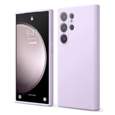Abbildung von elago Flüssig Silikon Case Kompatibel mit Samsung Galaxy S24 Ultra Hülle, Premium Handyhülle, Ganzkörperschutz [4 Lagige Stoßfeste Struktur], Kratzfestes Weiches Mikrofaserfutter (Violett)