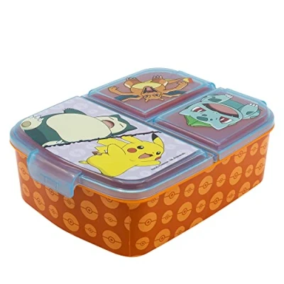 Abbildung von Pokemon Kinder Lunch Box mit 3 Fächern für Snack Halter Dekorierte