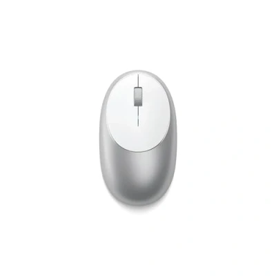 Abbildung von SATECHI Aluminium M1 kabellose Bluetooth Maus mit wiederaufladbarem Typ C Anschluss Für M2/M1 MacBook Pro/Air, iPad M2 Mac Mini, iMac und mehr (Silber)