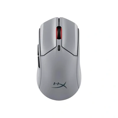 Abbildung von HyperX Pulsefire Haste 2 Pro 4K Wireless Gaming Maus, Ultrapräzises Tracking, Optische Switches, 26.000 DPI, RGB, Leichtgewicht 61 g, Bis zu 90 Stunden Akkulaufzeit, USB C, Bluetooth, Grau
