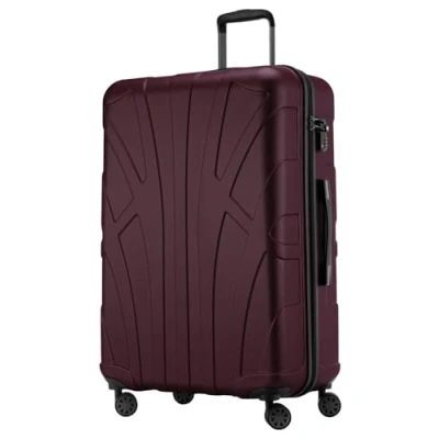 Abbildung von suitline großer Hartschalen Koffer Trolley Rollkoffer XL Reisekoffer, TSA, 76 cm, ca. 96 110 Liter, 100% ABS Matt, Burgund