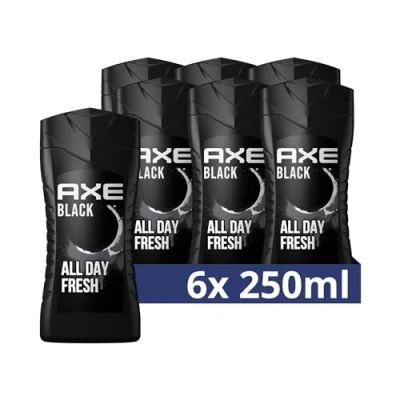 Abbildung von Axe 3 in 1 Duschgel &amp; Shampoo Black für ganztägige Frische, unwiderstehlichen Duft und eine angenehme Dusche dermatologisch getestet 6x 250 ml