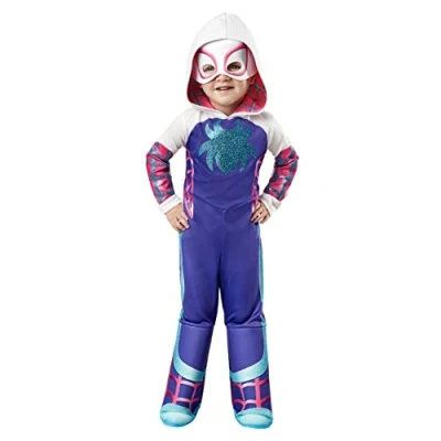 Abbildung von Rubie&#039;s Offizielles Luxuskostüm Ghost Spider, Marvels Spider Man und seine außergewöhnlichen Freunde, für Kleinkinder, Kinderverkleidung, 2 3 Jahre Halloween