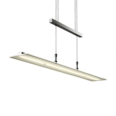 Abbildung von B.K.Licht LED Pendelleuchte stufenlos höhenverstellbar, dimmbar via Touch, warmweiße Lichtfarbe, Hängeleuchte, Hängelampe Esstisch, Esszimmerlampe hängend, Wohnzimmerlampe, 85x175 cm, Matt Nickel