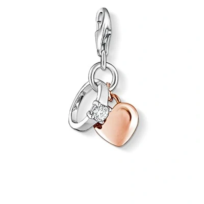 Abbildung von Thomas Sabo Damen Charm Anhänger Ring Herz Club 925 Sterling Silber 1000 416 14