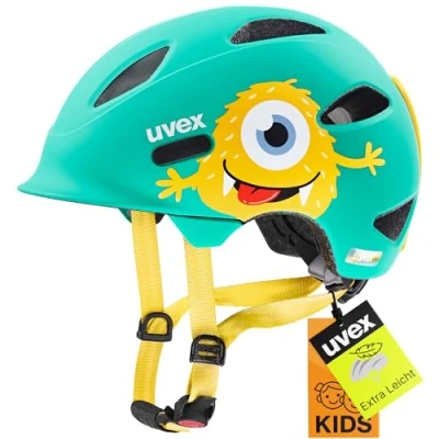 Abbildung von uvex OYO Style Leichter Kinder Helm für intergierter Seitenschutz individuelle Größenanpassung Monster Lagoon matt 50 54 cm