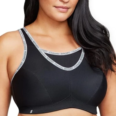 Abbildung von Glamorise Damen 1066 Sports Bra, Schwarz, 100I EU