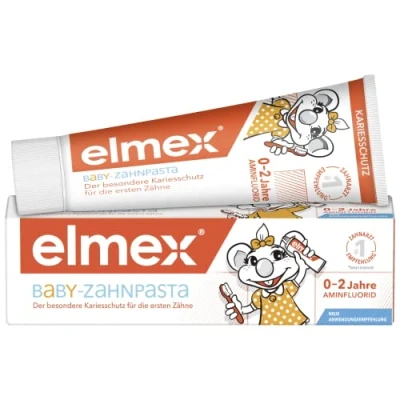 Abbildung von elmex Zahnpasta Baby 0 2 Jahre, 50ml besonderer Kariesschutz für die ersten Zähne bei Babys schützt den Zahnschmelz und ist sanft zum Zahnfleisch