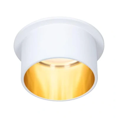 Abbildung von Paulmann 93380 LED Einbauleuchte Gil 3 Step Dim rund incl. 1x6 Watt dimmbar Weiß matt, Gold Einbaustrahler Aluminium Spot 2700 K Coin