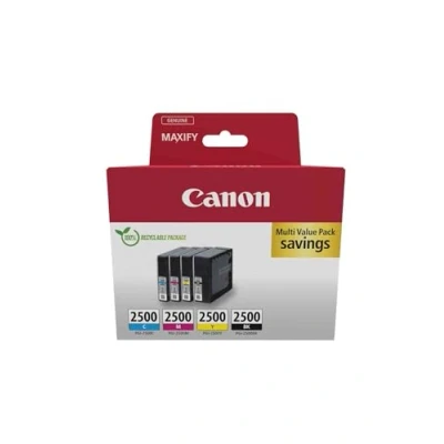 Abbildung von Canon PGI 2500 C M Y BK Vorteilspack 4 Tintenpatronen (Schwarz, Cyan, Magenta, Gelb) Original [Umweltfreundliche Recycle Kartonverpackung 2024]