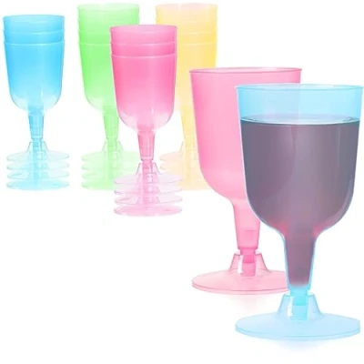 Abbildung von com four® 16x Mehrweg Weinkelch Weingläser aus Kunststoff für Party, Camping und unterwegs wiederverwendbar spülmaschinengeeignet [Auswahl variiert]