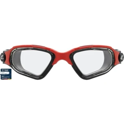 Abbildung von CRESSI Clear Eyes Goggles Black/Red Unisex Schwimmbrille aus reinem Silikon mit Molekularer Anti Beschlag Scheibenbehandlung, Schwarz/Rot Klare Brillengläser, Einheitsgröße