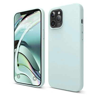 Abbildung von elago Liquid Silicone Case Kompatibel mit iPhone 12 Pro Max Hülle (6,7&quot;), Hochwertiges Silikon, Rundumschutz Handyhülle : 3 Layer Struktur Schutzhülle (Grün)