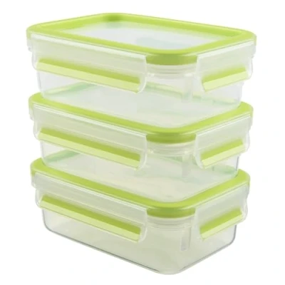 Abbildung von Emsa 515585 Food Clip &amp; Close 3 tlg Set Plastik Transparent / Grün 0,55 1 2,2 Liter