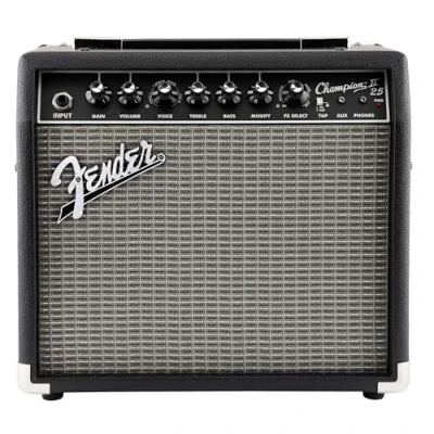 Abbildung von Fender Champion II 25, Combo Guitar Amp, 25W, Suitable For Electric Guitar, More Power, Upgraded Effects and Amp Models, Black/Silver