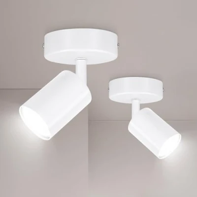 Abbildung von Ketom Deckenstrahler LED Weiß 2er 1 Flammiger Deckenspot GU10 Deckenlampe Spot Schwenkbar Ohne Leuchenmittel