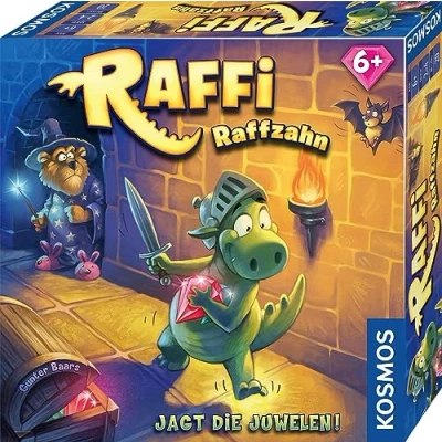Abbildung von KOSMOS 681036 Raffi Raffzahn Jagt die Juwelen, spannendes Kinderspiel mit magnetischer Drachen Figur, Brettspiel für 2 4 Kinder ab 6 Jahren oder ganze Familie