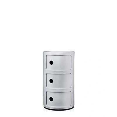 Abbildung von Kartell Componibili, 3 Elements, Silber, Runde Basis