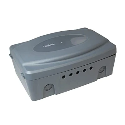 Abbildung von LogiLink LPS223 wetterfeste Elektronik Box für den Aussenbereich (Outdoor) in grau mit Staub und Spritzwasserschutz (IP54), 32x21x11.5cm