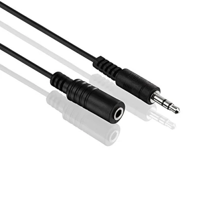 Abbildung von conecto CC50490 Klinkenkabel Audio Stereo Aux Klinken Verlängerungskabel 3,5mm Klinke Stecker auf Buchse Ultraslim Design 3,00m schwarz