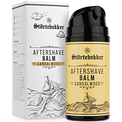 Abbildung von Störtebekker® Premium After Shave Balsam für Herren mit Crusoe Duft Gegen Hautirritationen, Rasurbrand Hautpflege nach der Rasur Angenehmer Männer Aftershave Balm Made in Germany