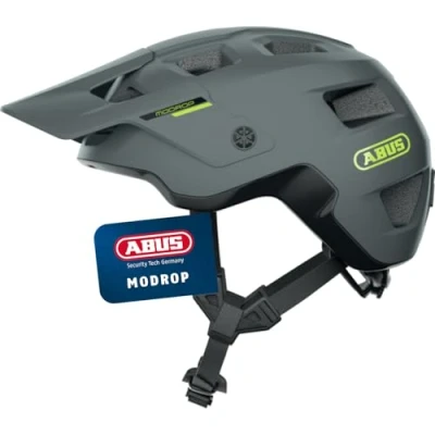 Abbildung von ABUS MTB Helm MoDrop robuster Fahrradhelm mit guter Belüftung für Mountainbiker individuelle Passform Damen und Herren Grau Matt, L
