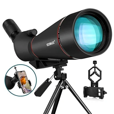 Abbildung von Spektive 25 75X 100MM für Sportschützen Jagd Vogelbeobachtung IPX7 Wasserdicht FMC BAK4 Prisma mit Stativ Handy Adapter Schwarz