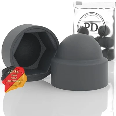 Abbildung von PD® Sechskant Schutzkappen M10 (Schlüsselweite 17) Abdeckkappen für Schrauben Anthrazit aus Kunststoff Langlebige Muttern &amp; Schraubenkopf Schraubenabdeckung 10 Stück