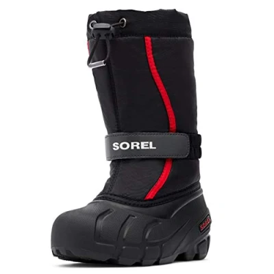 Abbildung von Sorel KIDS FLURRY Schneestiefel für Unisex Baby, Schwarz (Black x Bright Red) Children, 25 EU