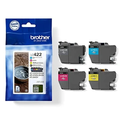 Abbildung von Brother Original LC 422VAL Tintenpatronen Value Pack MFC J5340DW, J5345DW, J5740DW, J6540DW, J6940DW (bestehend aus 4 Tintenpatronen: Schwarz, Cyan, Magenta, Gelb)