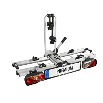 Abbildung von EUFAB 12011LAS Fahrradträger PREMIUM, E Bike geeignet, komplett vormontiert, Diebstahlschutz, für 2 Fahrräder, Anhängerkupplung, schwarz, grau