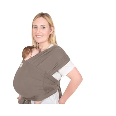 Abbildung von KeaBabies Tragetuch Baby Neugeboren D Lite Elastisches Neugeborene, Einfach Anzuziehen Babytrage Neugeborene Ab Geburt, Ring Trage Babytragetuch Ohne Binden (Copper Gray)