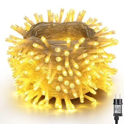 Abbildung von NEXVIN LED Lichterkette Weihnachtsbeleuchtung in Warmweiß 20M 200 Weihnachtsbaum Strombetrieben mit Timer Memory Funktion, 8 Modi, Erweiterbar, für Weihnachten Innen Außen Deko