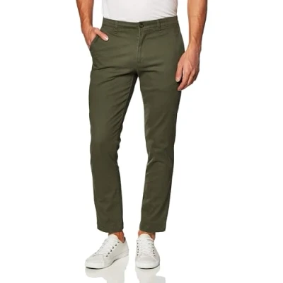 Abbildung von Amazon Essentials Herren Legere Stretch Chinohose mit klassischer Passform, Olivgrün, 33W / 34L