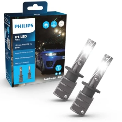 Abbildung von Philips Ultinon Pro6000 Boost H1 LED Scheinwerferlampe mit Straßenzulassung*, 5.800K, grau