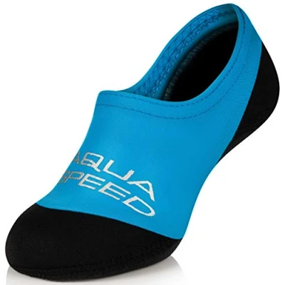 Abbildung von Aqua Speed Neoprensocken Kind Blaue Strandsocken für Mädchen Jungen rutschfeste Schwimmsocken Baden Socken Kinder Beach Socks Kids Tauchsocken 01 Blau, Gr. 30 31 Neo