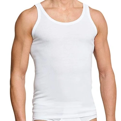 Abbildung von Schiesser® 4er Pack Herren Unterhemden, Achselhemden, Tank Top, Weiß, Gr. 5, 6, 7, 8, 9, Neu (6 / (L))
