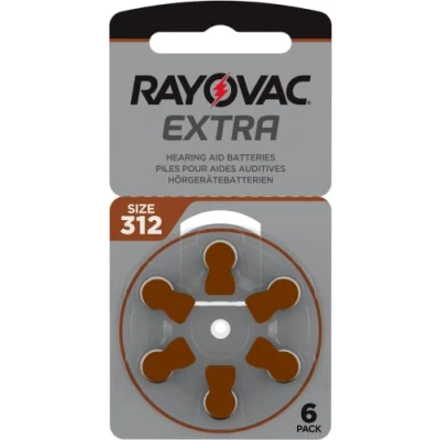 Abbildung von RAYOVAC Hörgerätebatterien, Batterien Knopfzellen für Hörgerät, 60 Stück, Größe 312