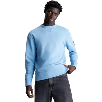 Abbildung von Calvin Klein Herren Sweatshirt Badge Crew Neck Rundhalsausschnitt , Blau (Dusk Blue) ,S