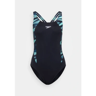 Abbildung von Speedo Womens Hyperboom Splice Muscleback Badeanzug, Damen, Größe: 42, Dark teal