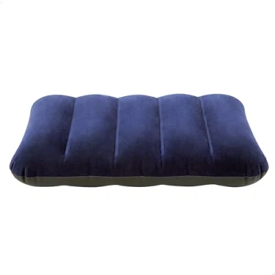 Abbildung von Intex 68672 Aufblasbares Campingkissen Flocked Blue, Vinyl, Blau, 43x28x9 cm
