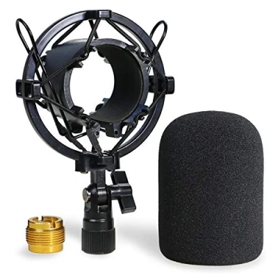Abbildung von YOUSHARES AT2020 Shock Mount mit Popschutz Mikrofonspinne Windshield Reduziert Vibrations Geräusche für Audio Technica AT2035 ATR2500