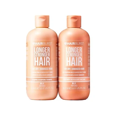 Abbildung von HAIR BURST™ Shampoo und Conditioner Set für trockenes, kaputtes Haar Farbschützende Haarpflegeroutine Frauen Paraben, Silikon &amp; SLS frei Mandelöl, Vanilleextrakt Aminosäuren (2x 350ml)